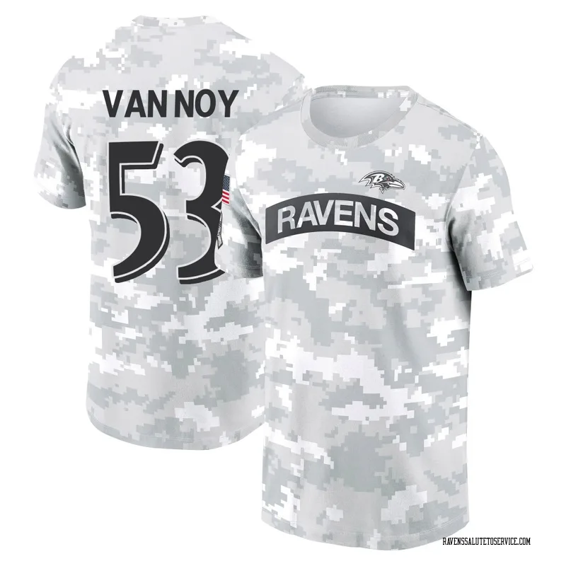 Youth Kyle Van Noy Baltimore Ravens Camo Arctic 2024 Salute to Service Performance T-Shirt