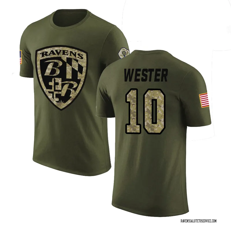 Youth LaJohntay Wester Baltimore Ravens Legend Olive Salute to Service T-Shirt