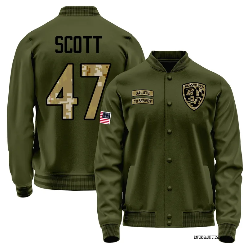 Youth Lucas Scott Baltimore Ravens Olive Salute to Service Sideline Performance Jacket