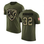 Youth Marquise Robinson Baltimore Ravens Legend Olive Salute to Service T-Shirt