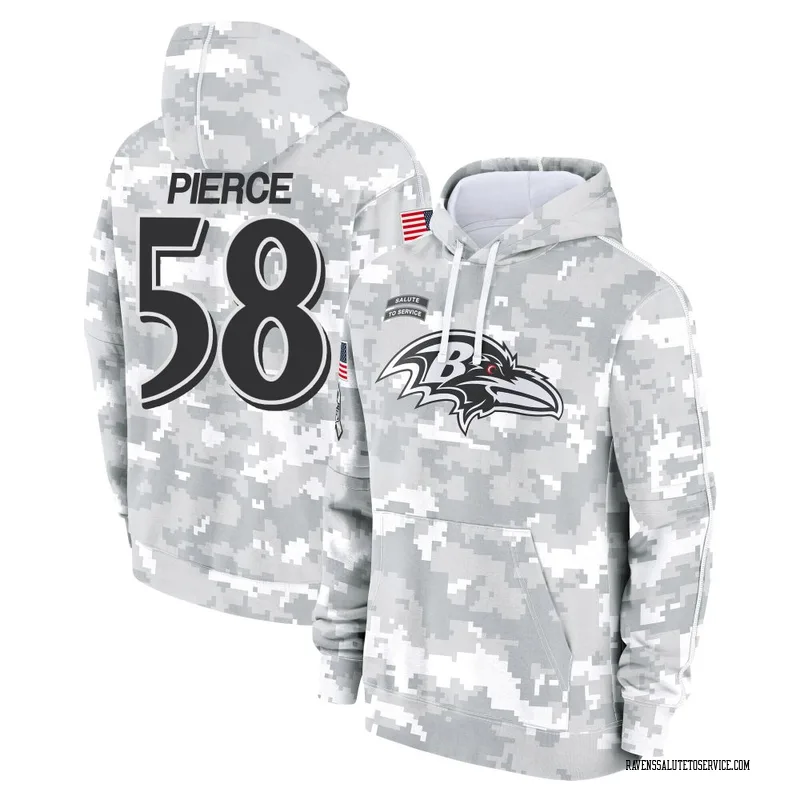 Youth Michael Pierce Baltimore Ravens Camo Arctic 2024 Salute to Service Club Fleece Pullover Hoodie