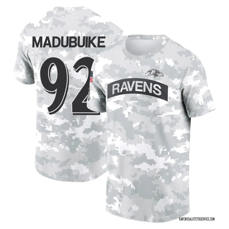 Youth Nnamdi Madubuike Baltimore Ravens Camo Arctic 2024 Salute to Service Performance T-Shirt