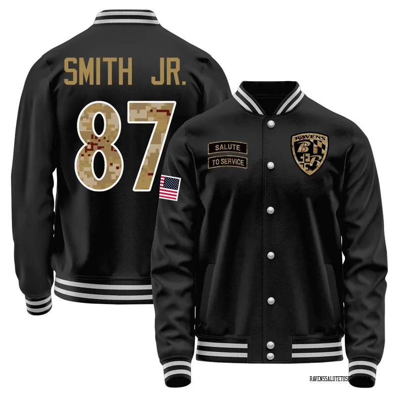 Youth Octavian Smith Jr. Baltimore Ravens Black Salute to Service Sideline Performance Jacket