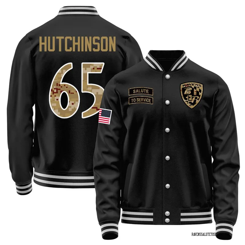 Youth Ozzie Hutchinson Baltimore Ravens Black Salute to Service Sideline Performance Jacket