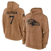 Youth Rashod Bateman Baltimore Ravens Brown 2023 Salute To Service Club Pullover Hoodie