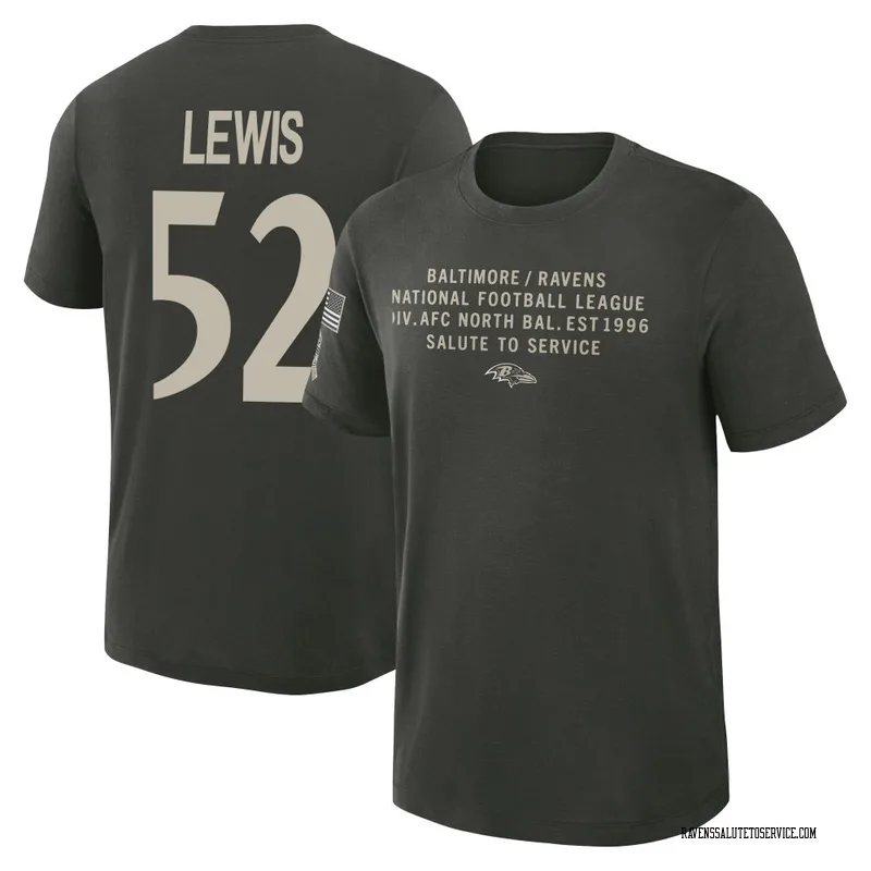 Youth Ray Lewis Baltimore Ravens Green Dark/ 2025 Salute to Service Sideline Slub T-Shirt