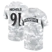Youth Rayshad Nichols Baltimore Ravens Camo Arctic 2024 Salute to Service Performance T-Shirt