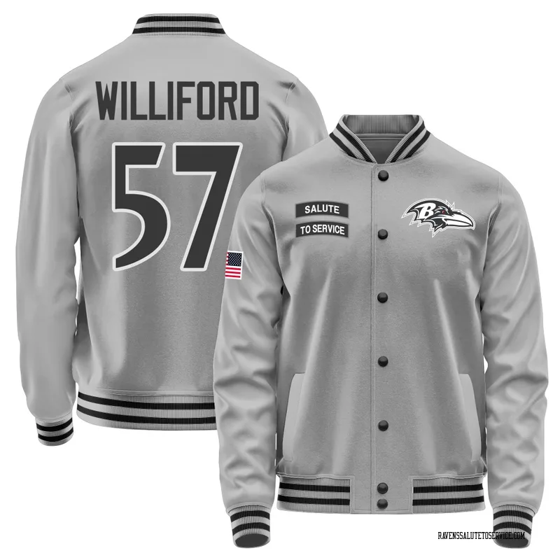 Youth Reid Williford Baltimore Ravens Gray Salute to Service Performance Jacket
