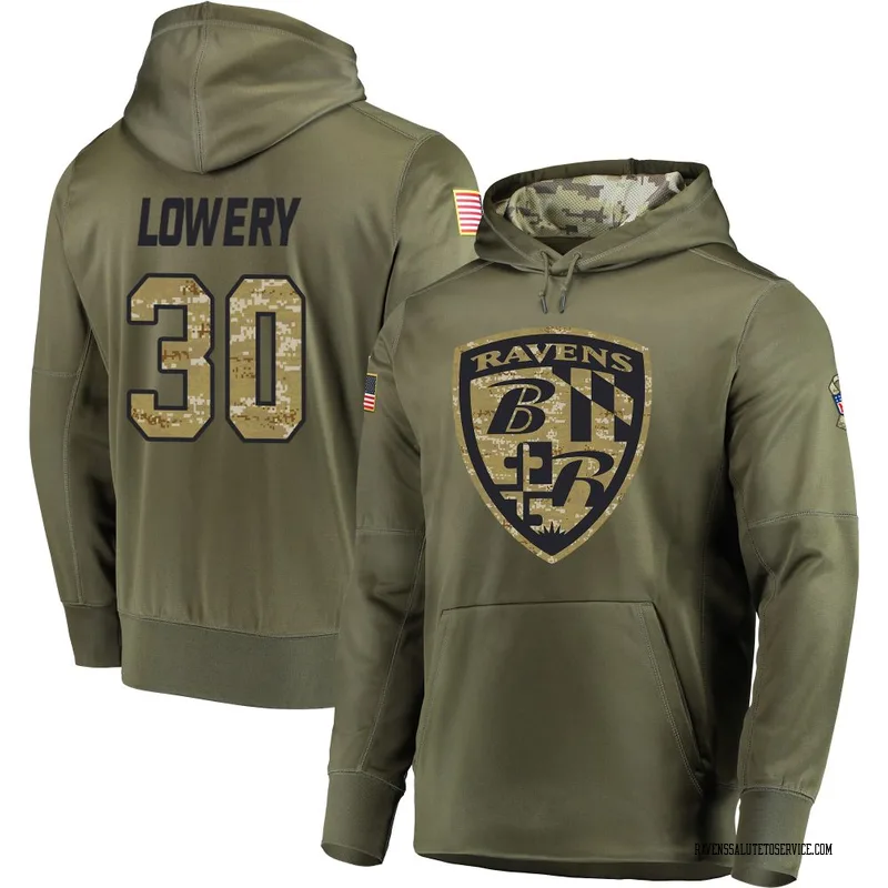 Youth Reuben Lowery Baltimore Ravens Olive Salute to Service Pullover Hoodie