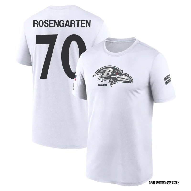 Youth Roger Rosengarten Baltimore Ravens Legend White 2024 Salute to Service Performance T-Shirt