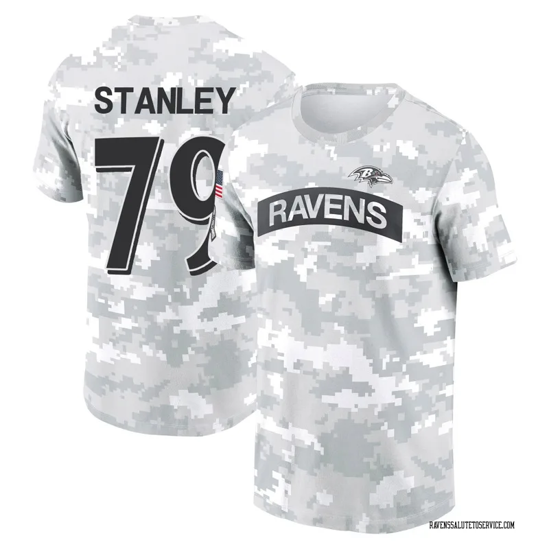 Youth Ronnie Stanley Baltimore Ravens Camo Arctic 2024 Salute to Service Performance T-Shirt
