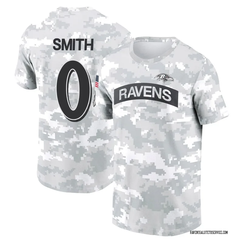 Youth Roquan Smith Baltimore Ravens Camo Arctic 2024 Salute to Service Performance T-Shirt