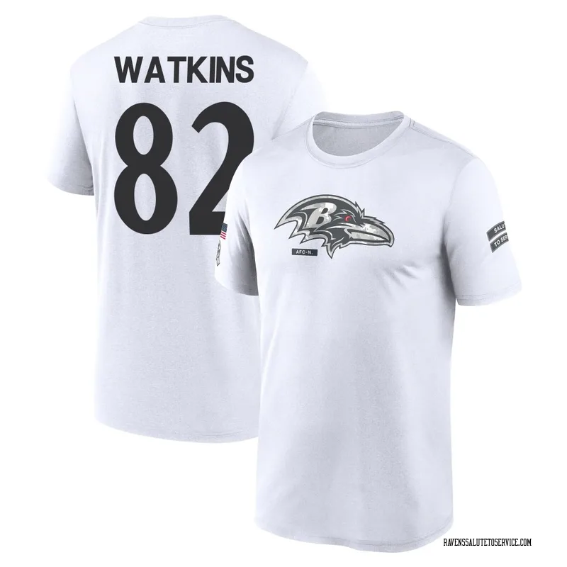 Youth Sammy Watkins Baltimore Ravens Legend White 2024 Salute to Service Performance T-Shirt
