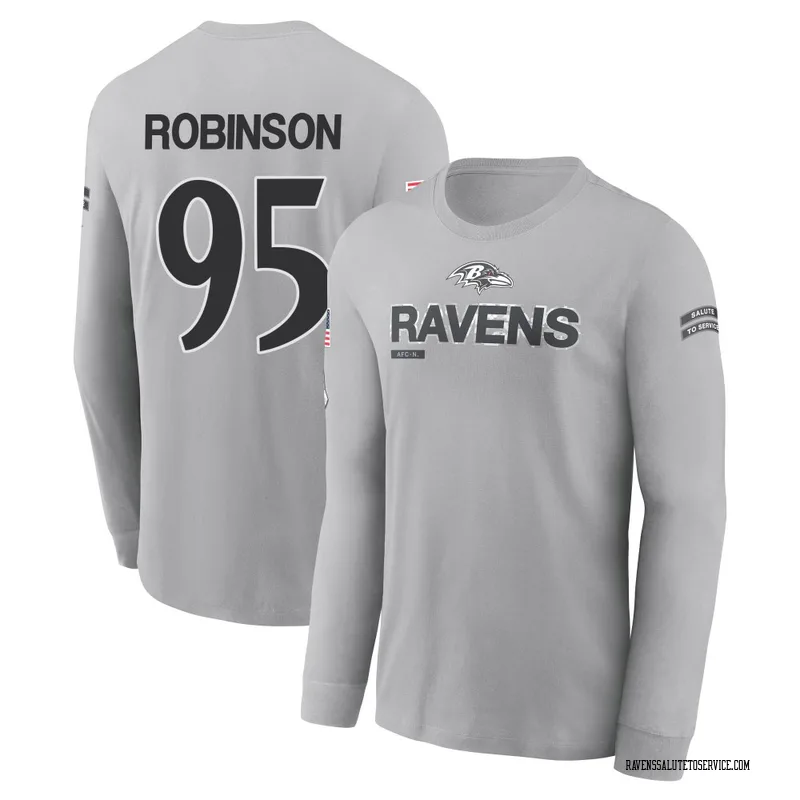 Youth Tavius Robinson Baltimore Ravens Gray 2024 Salute to Service Long Sleeve T-Shirt
