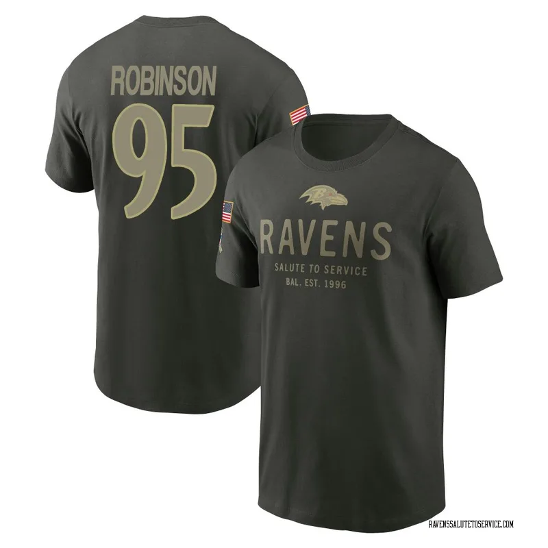 Youth Tavius Robinson Baltimore Ravens Green Forest/ 2025 Salute to Service Sideline Primary Edge T-Shirt