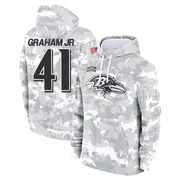 Youth Thomas Graham Jr. Baltimore Ravens Camo Arctic 2024 Salute to Service Club Fleece Pullover Hoodie