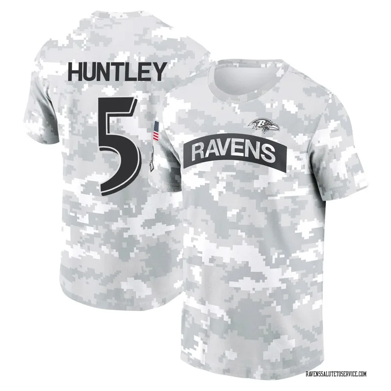 Youth Tyler Huntley Baltimore Ravens Camo Arctic 2024 Salute to Service Performance T-Shirt