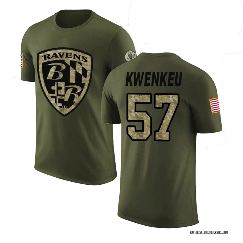 Youth William Kwenkeu Baltimore Ravens Legend Olive Salute to Service T-Shirt