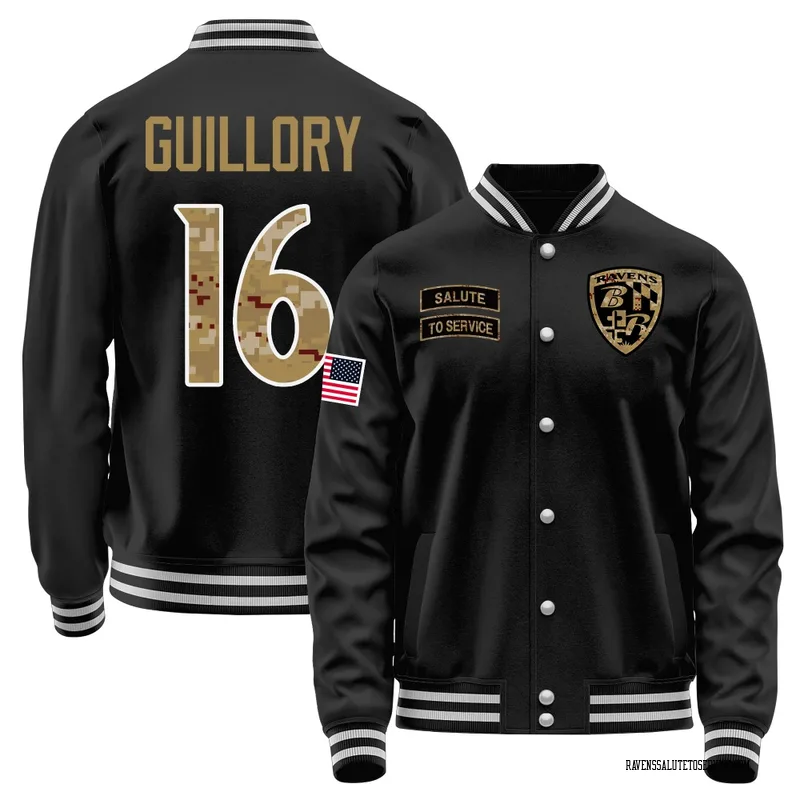 Youth Xavier Guillory Baltimore Ravens Black Salute to Service Sideline Performance Jacket
