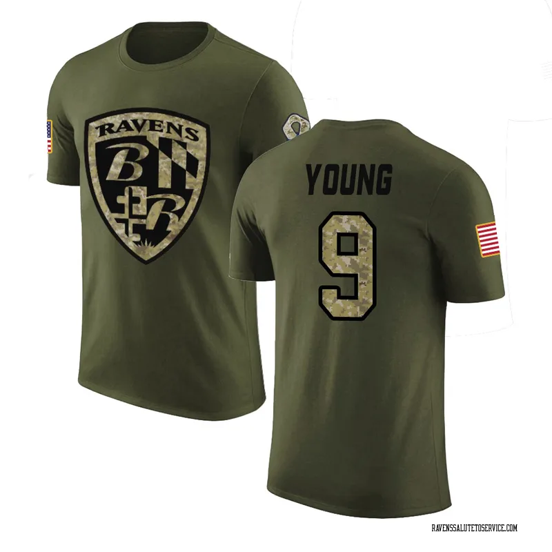 Youth Zion Young Baltimore Ravens Legend Olive Salute to Service T-Shirt